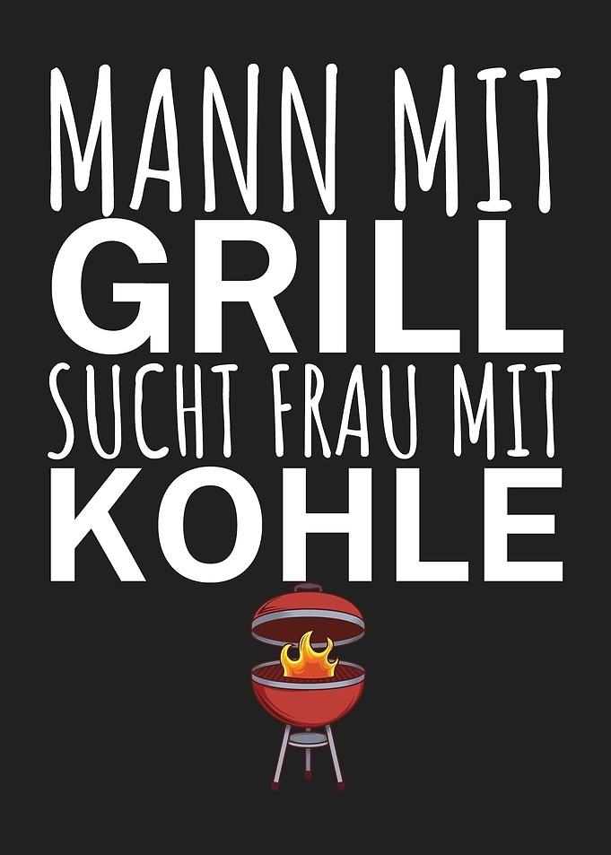 Mann Grill Frau Kohle