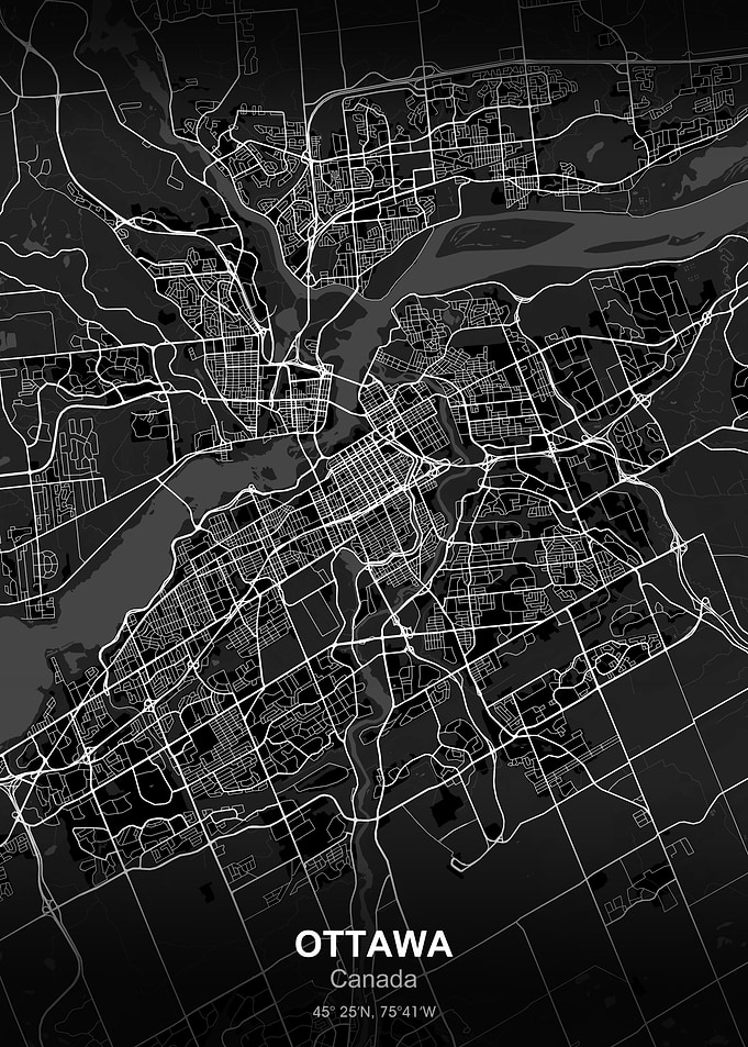 ottawa city map black