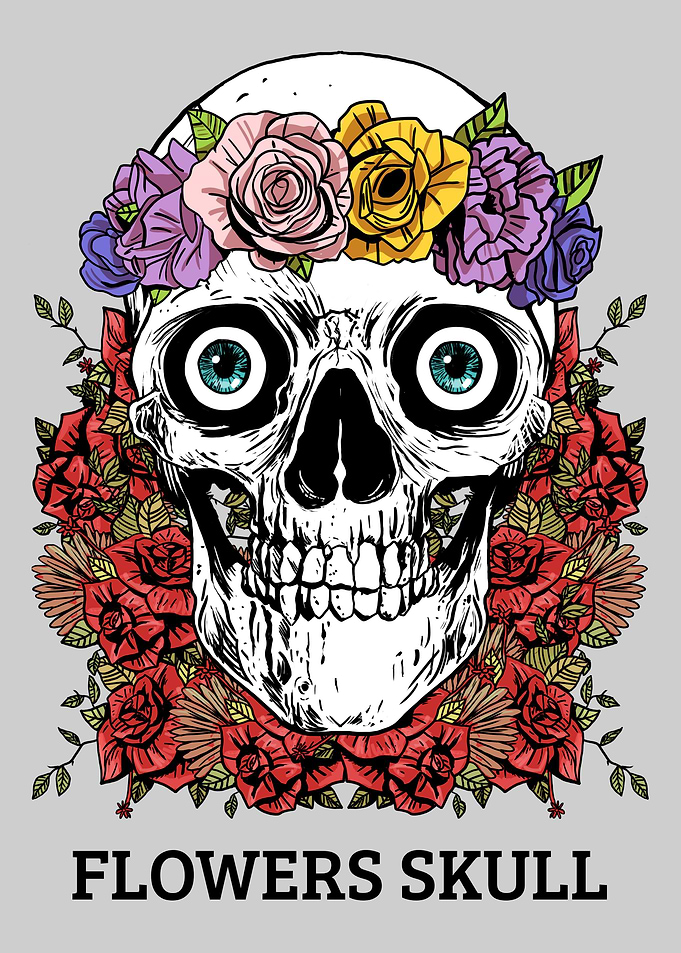 Flowers Skull Skeleton