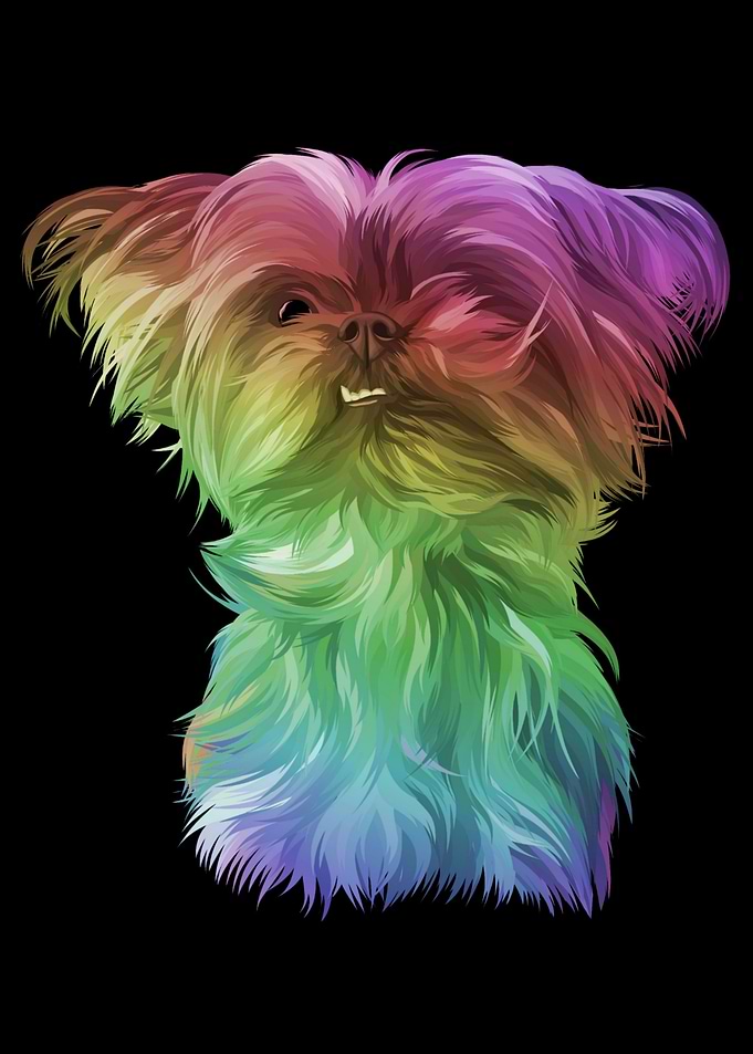 The Rainbow Dog Vector