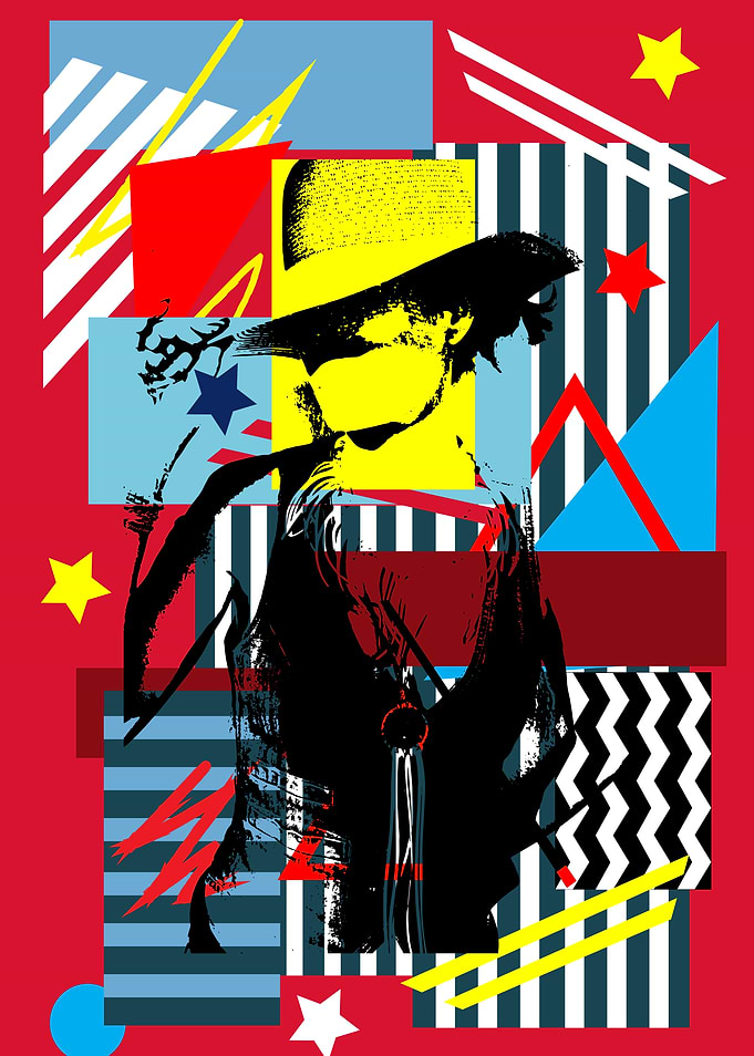 Cowgirl silhouette on the