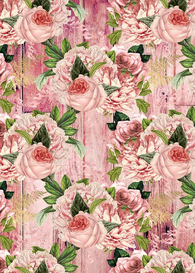 Blush Floral on Wood 12