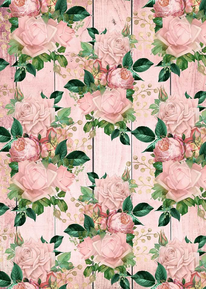 Blush Floral on Wood 03