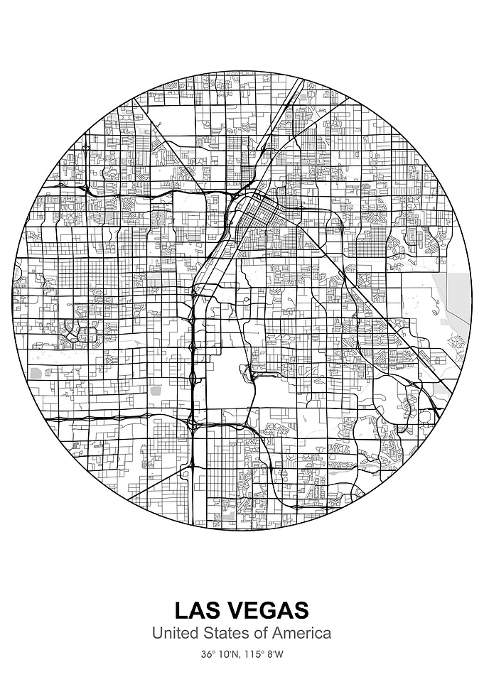 las vegas circle map white