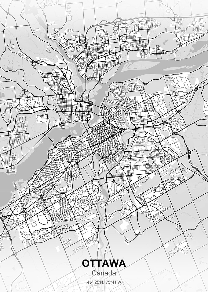 ottawa city map white