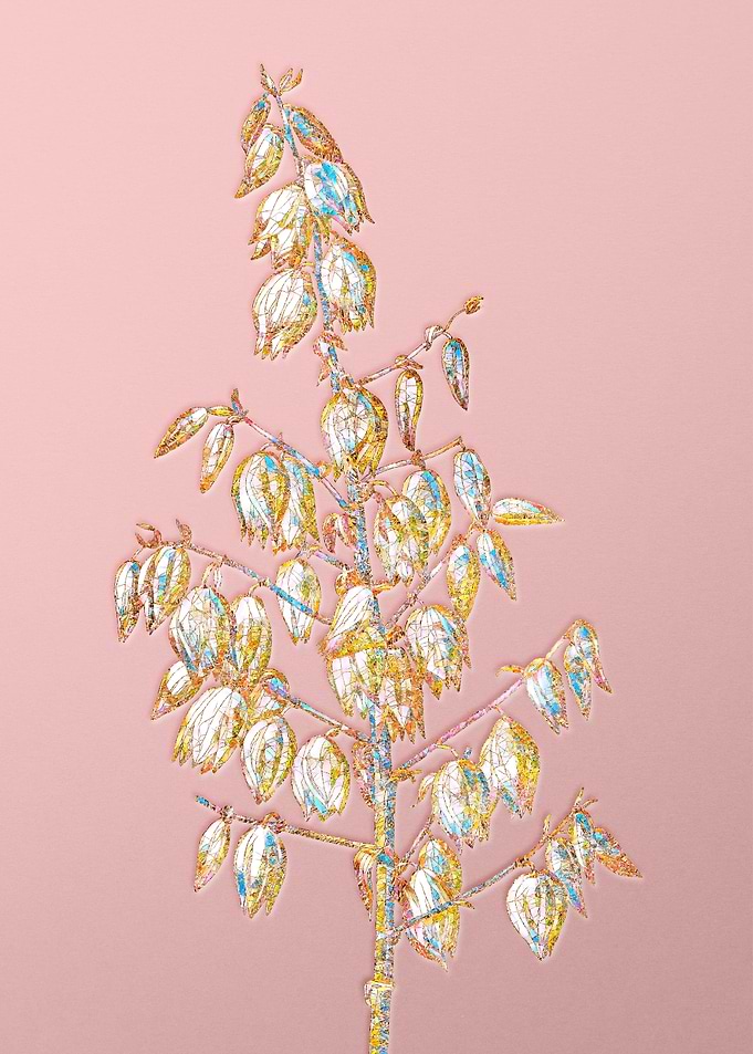 Pink Rainbow Mosaic Flower