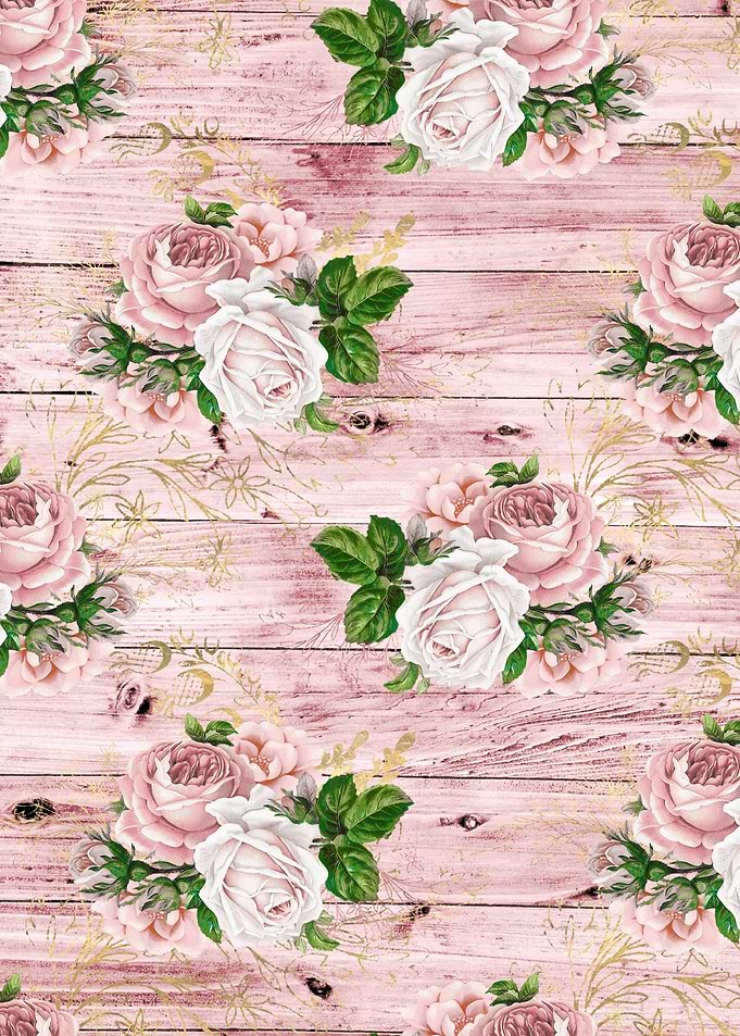 Blush Floral on Wood 08