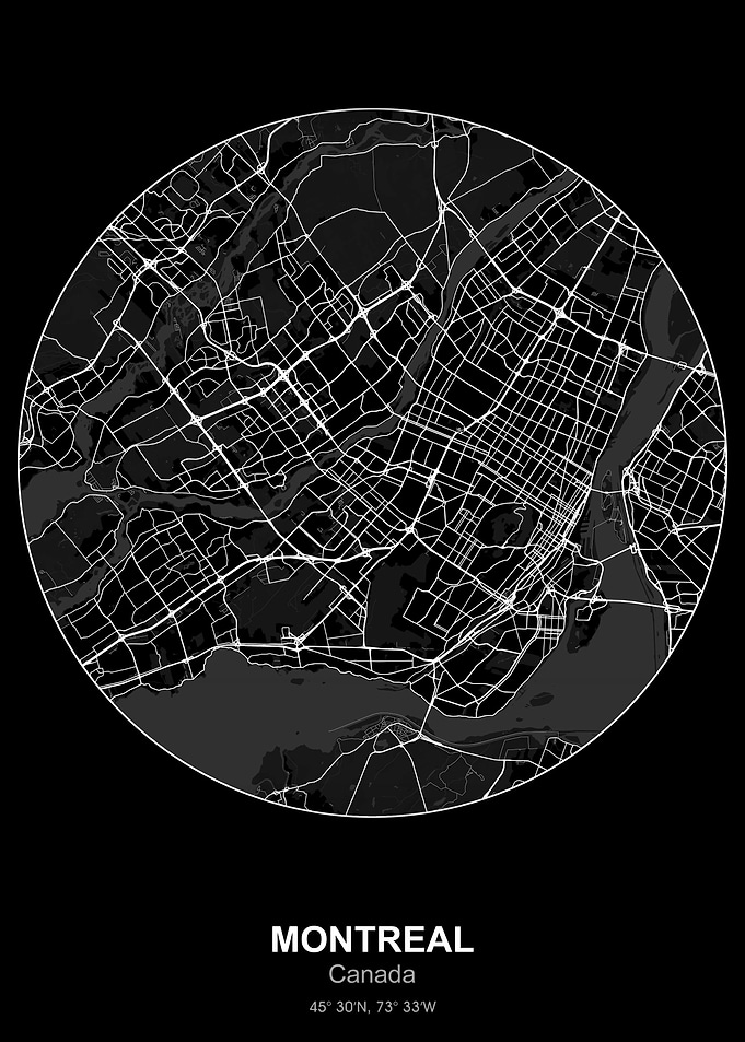montreal circle map black