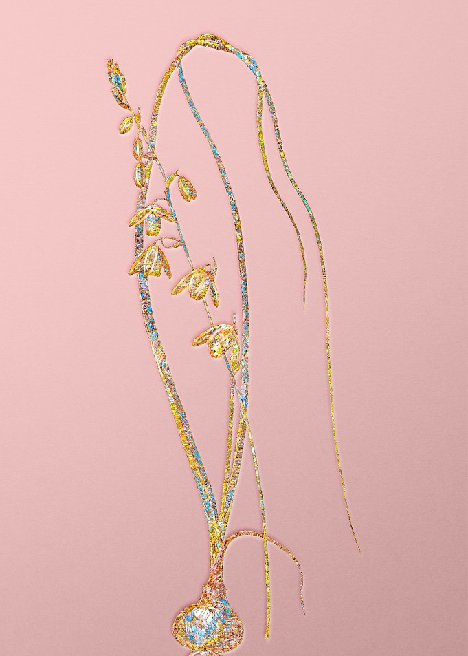 Pink Rainbow Mosaic Flower