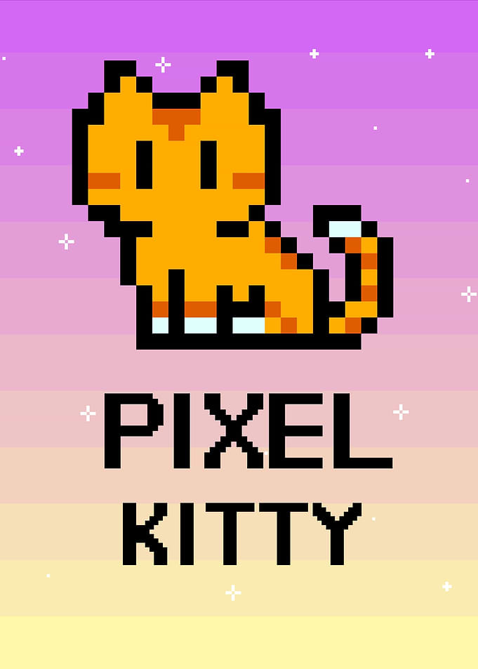 Funny Pixel Kitty