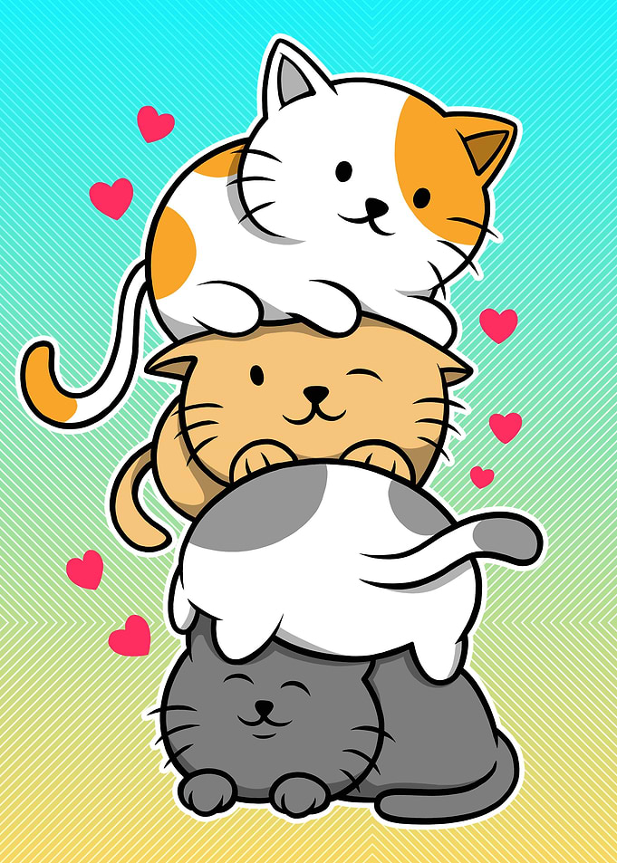 Kawaii Anime Manga Cat