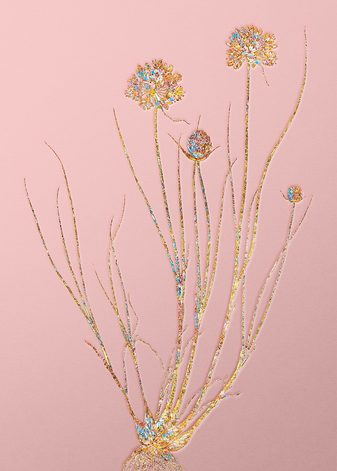 Pink Rainbow Mosaic Flower
