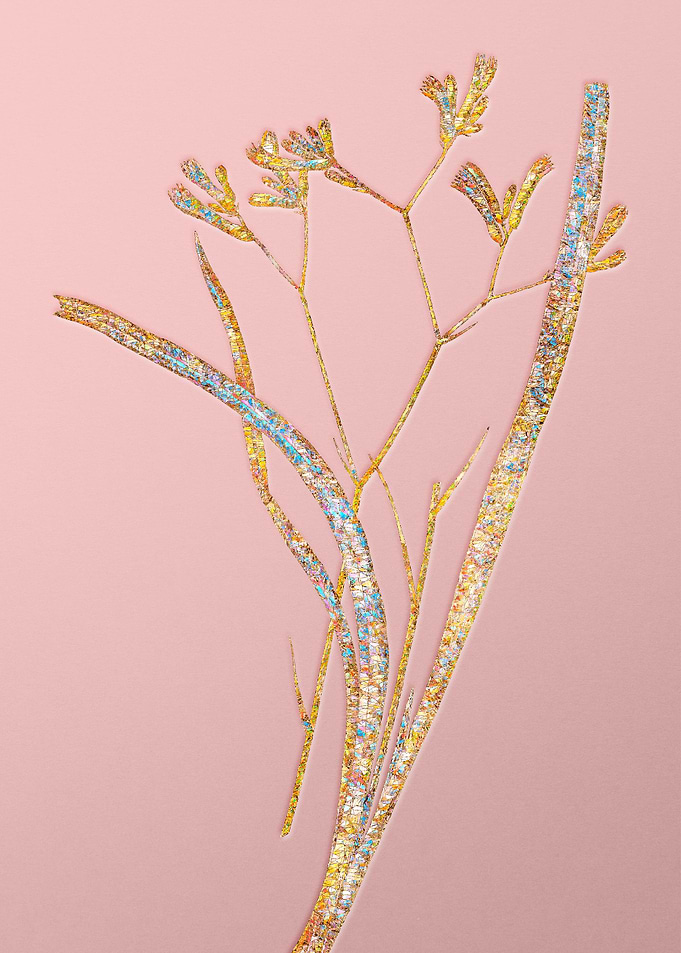 Gold Rainbow Mosaic Flower