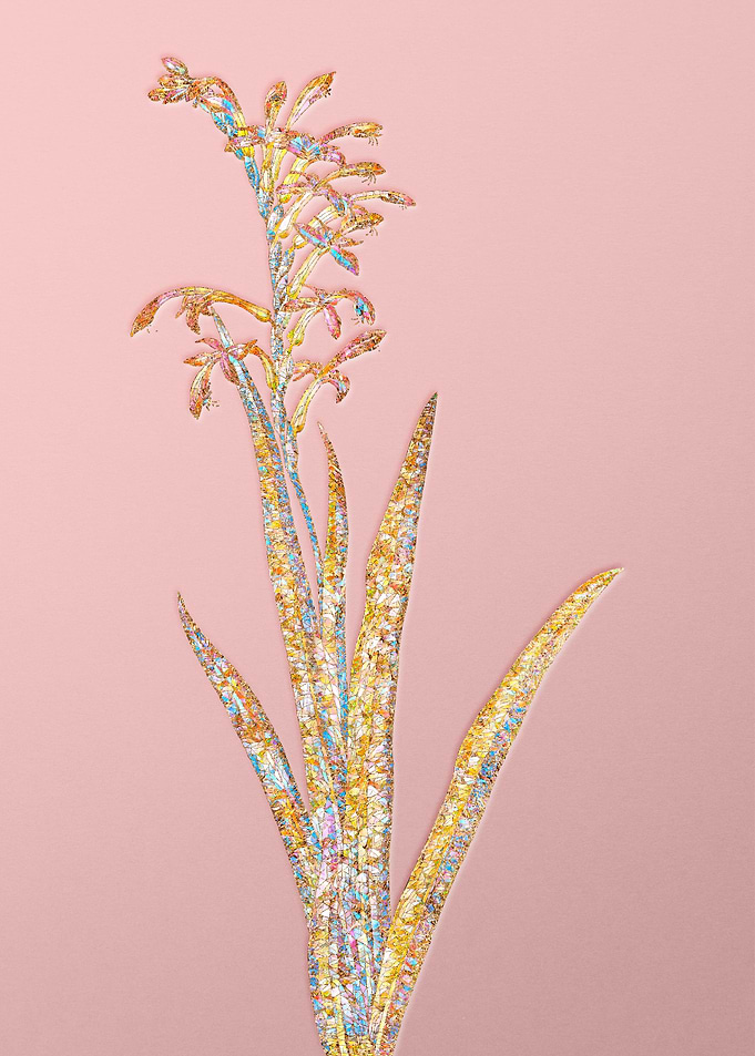 Gold Rainbow Mosaic Flower