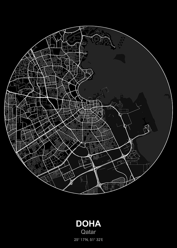 doha circle map black