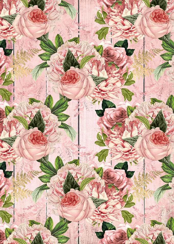Blush Floral on Wood 04