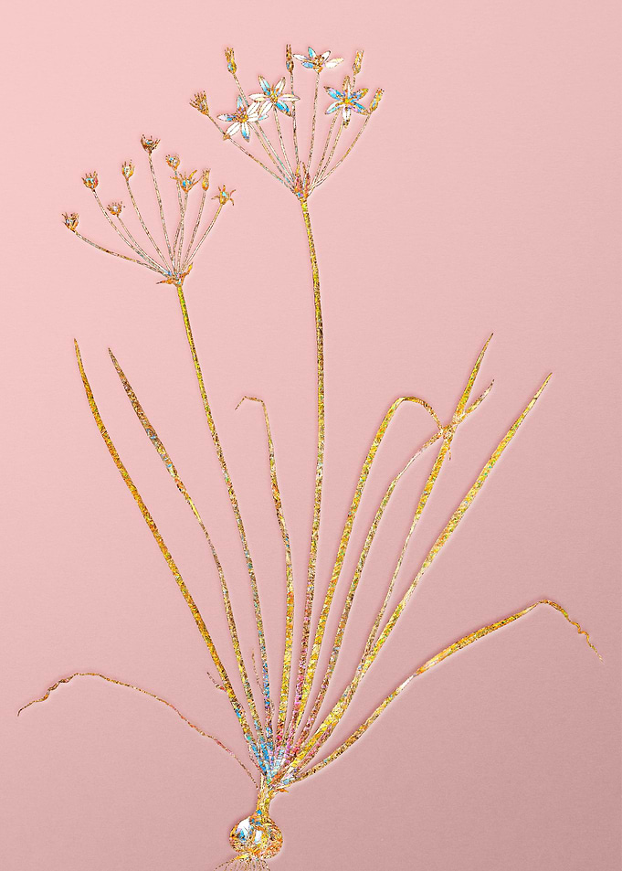 Gold Rainbow Mosaic Flower