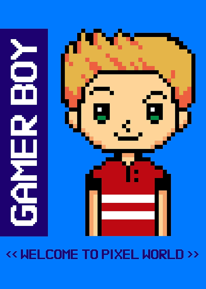 Gamer Boy Pixelated Gaming