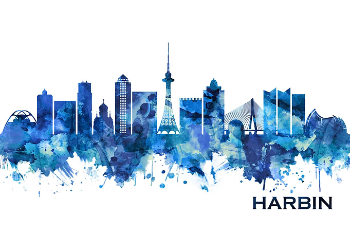 Harbin China Skyline Blue