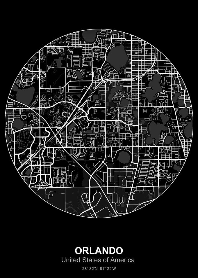orlando circle map black
