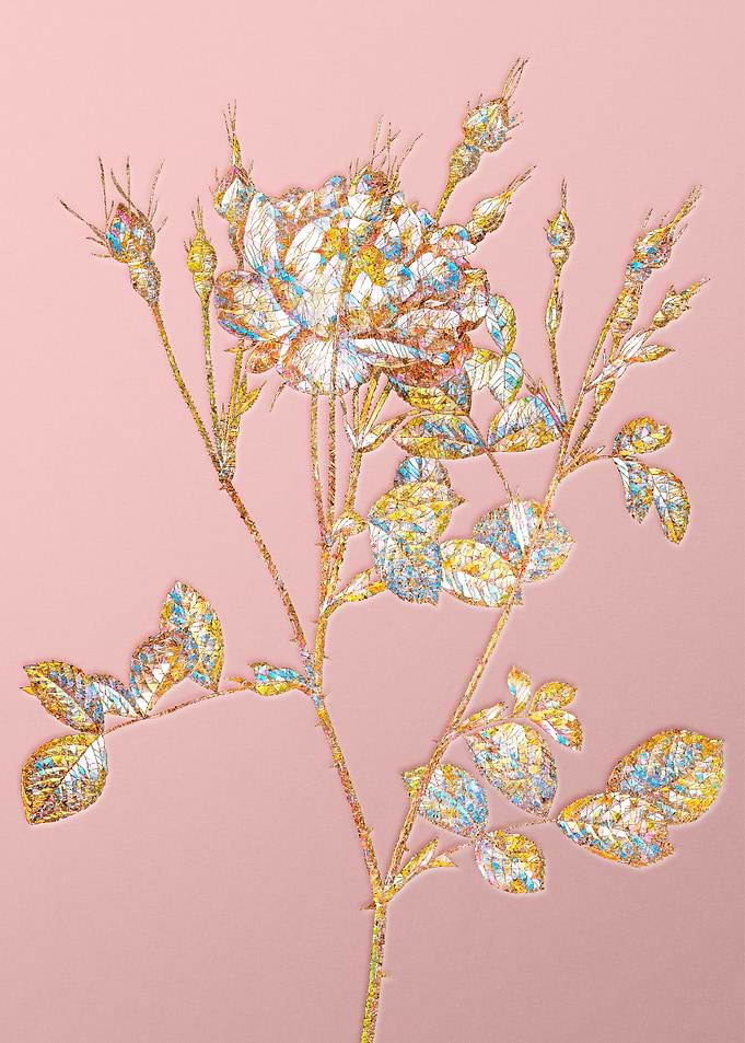 Gold Rainbow Mosaic Flower