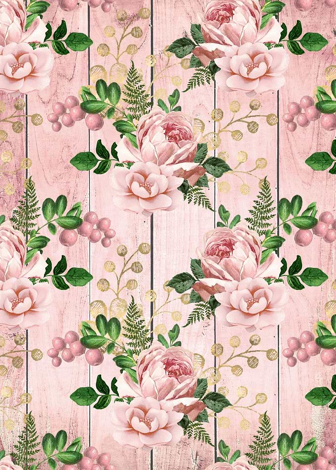 Blush Floral on Wood 05