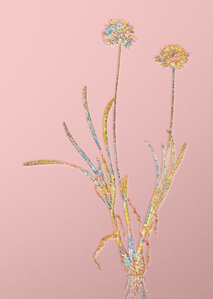 Pink Rainbow Mosaic Flower