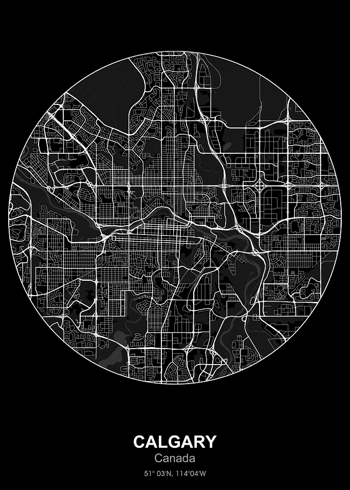 calgary circle map black