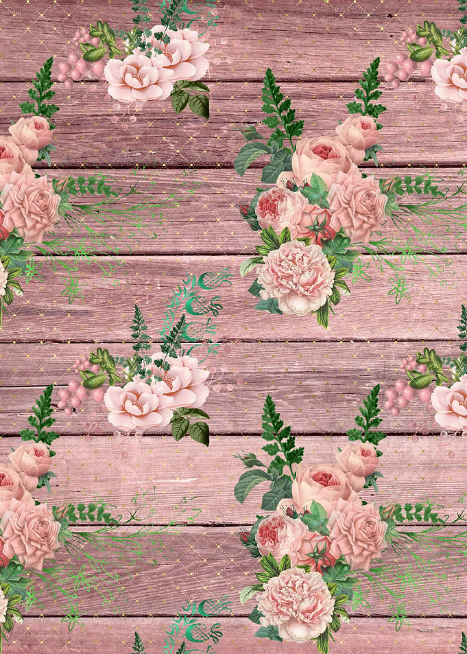 Blush Floral on Wood 16