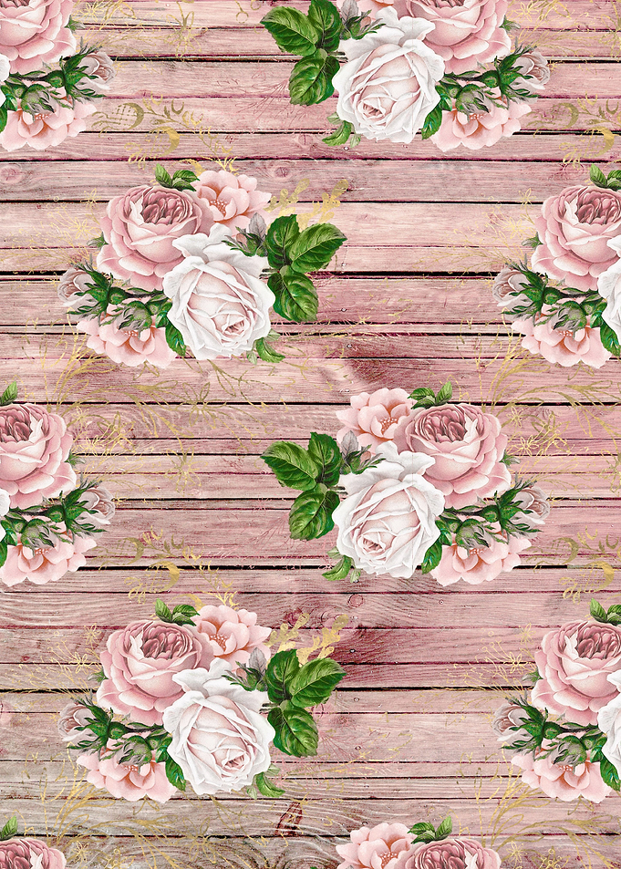Blush Floral on Wood 14