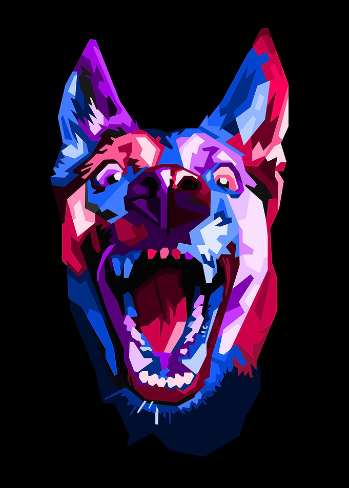 colorful dog on pop art
