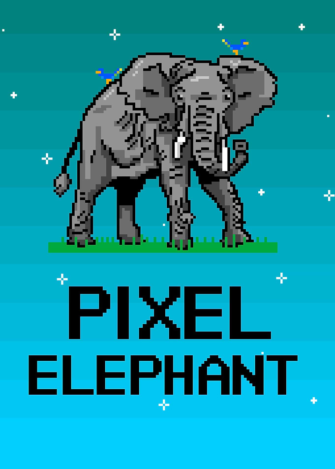 Pixelated Elephant Animal