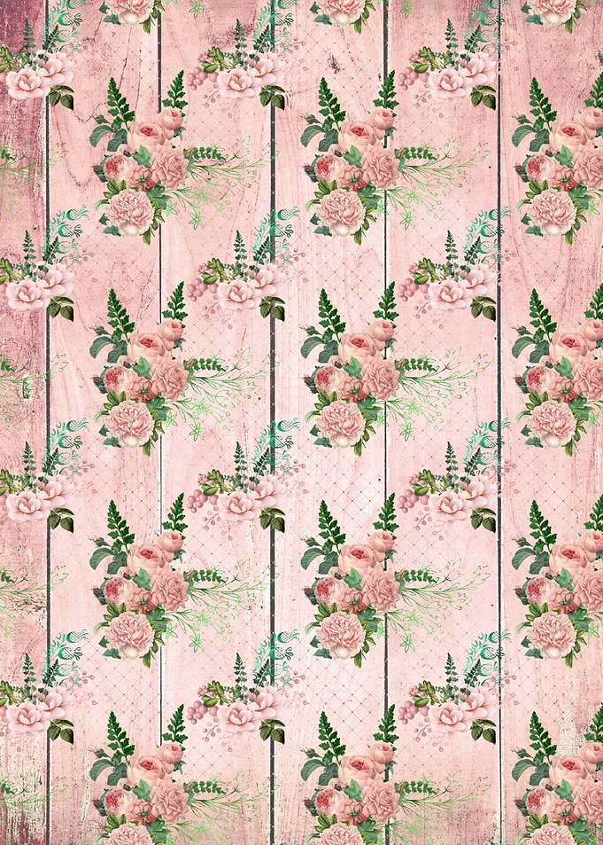 Blush Floral on Wood 06
