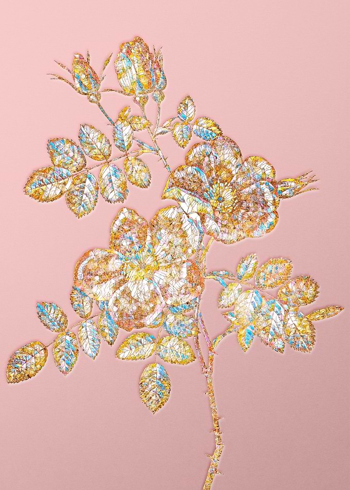 Pink Crystal Mosaic Flower