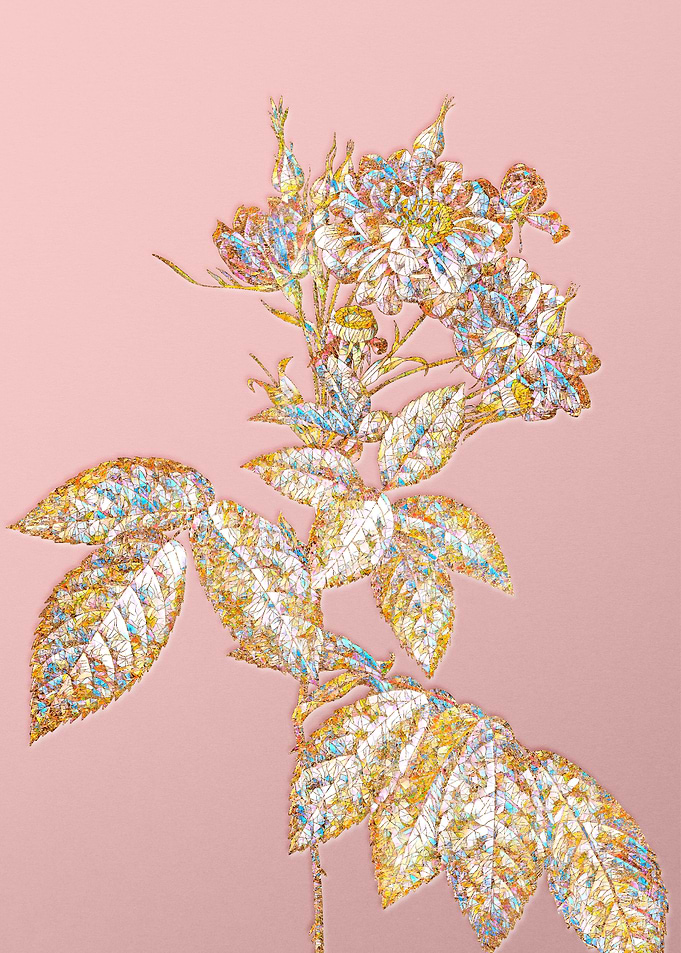 Pink Rainbow Mosaic Flower
