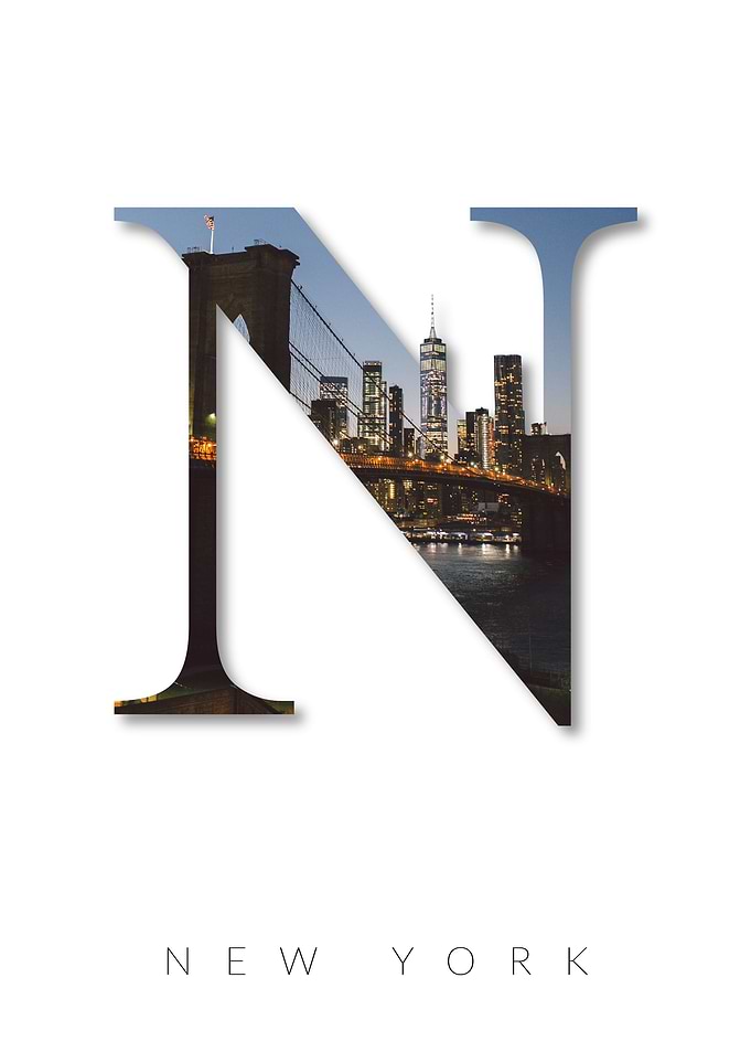 Alphabet Letter N New York