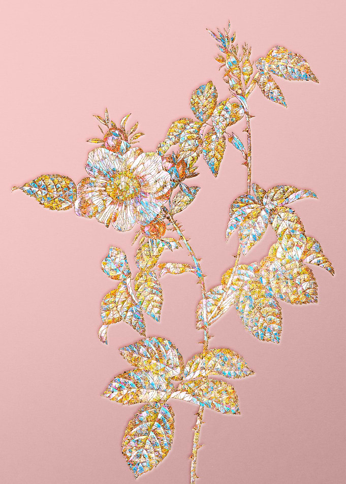 Gold Crystal Mosaic Flower