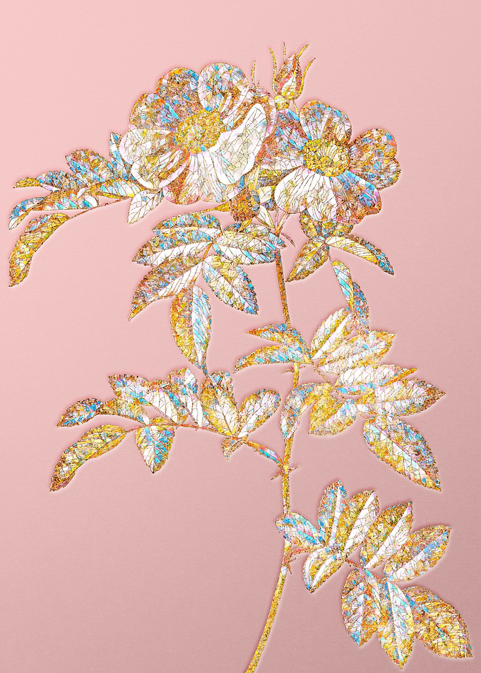 Pink Rainbow Mosaic Flower