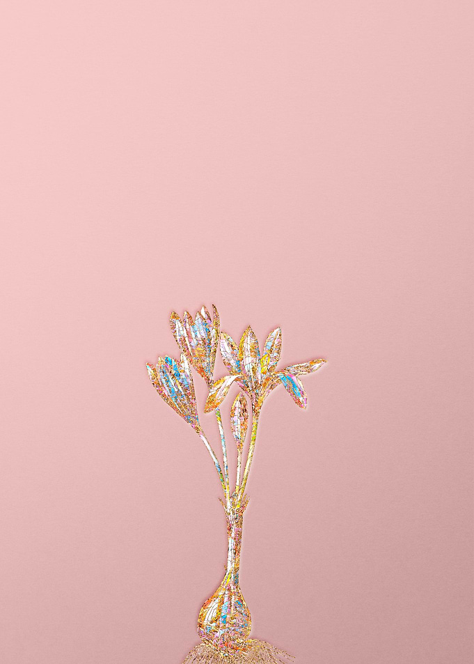 Pink Crystal Mosaic Flower
