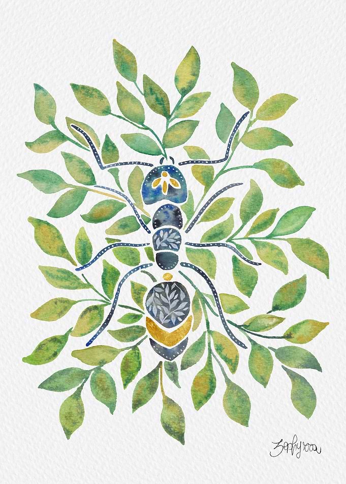 Watercolour Ant Painting