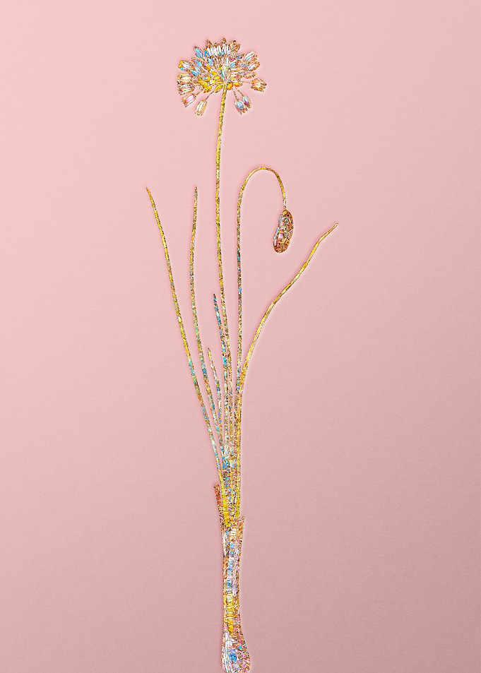 Pink Crystal Mosaic Flower