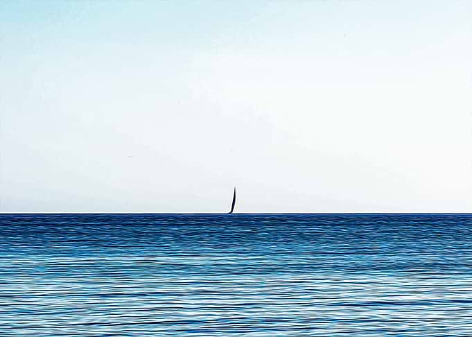 Boat on the horizon