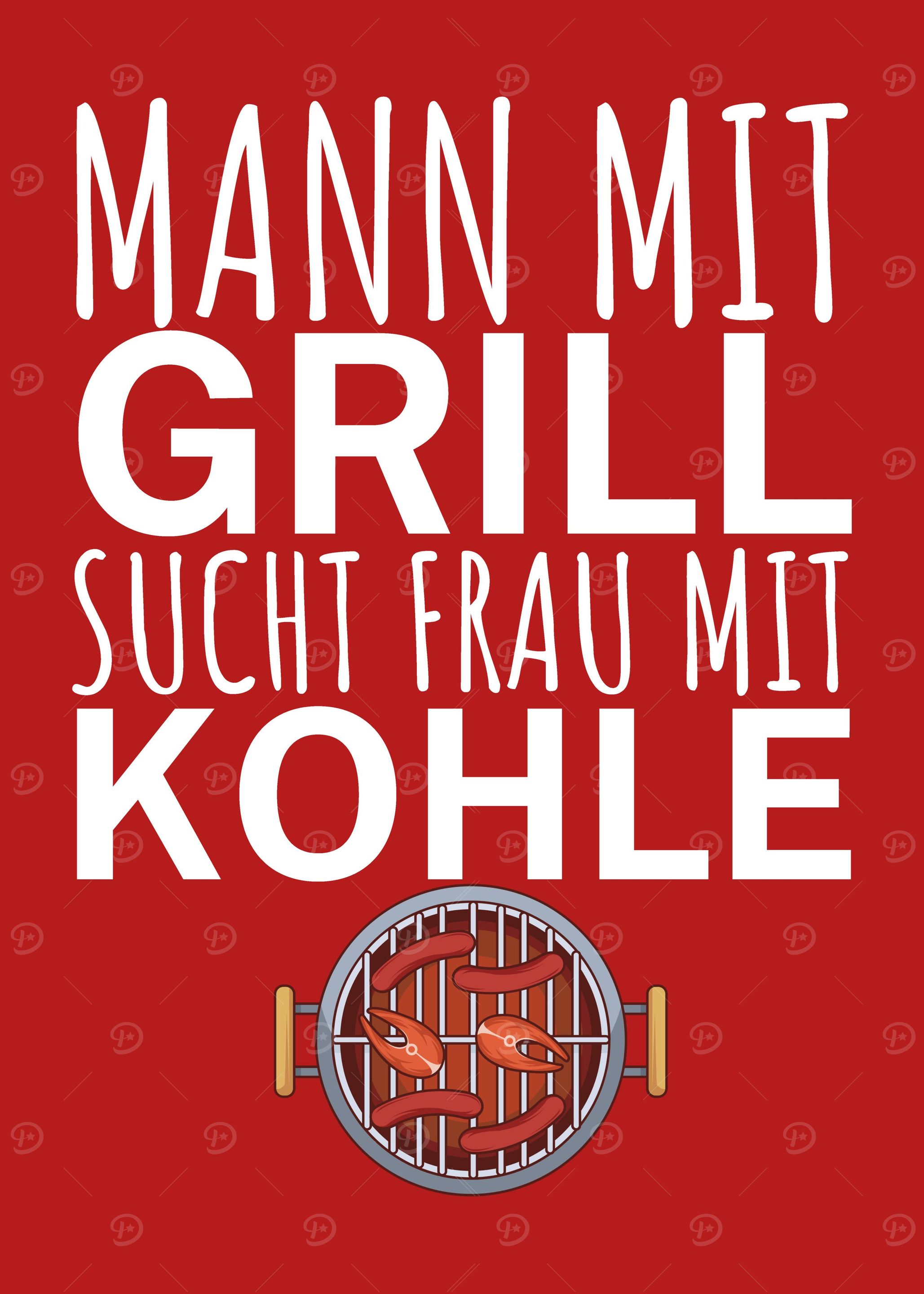 Mann mit Kohle Frau Grill