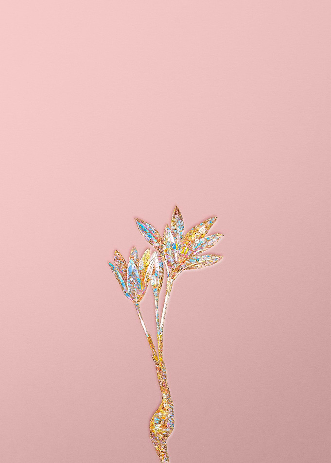 Pink Crystal Mosaic Flower