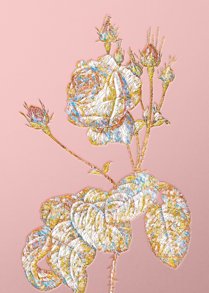 Pink Rainbow Mosaic Rose