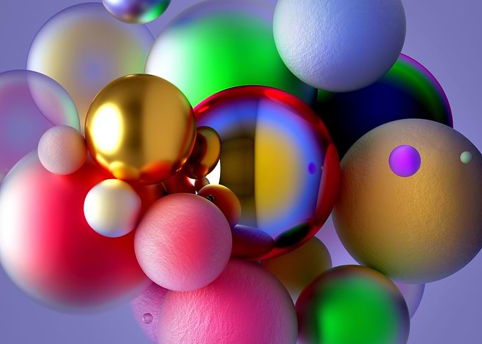 3d art color party balls