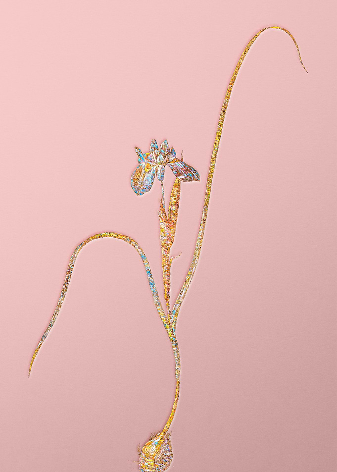 Gold Crystal Mosaic Flower