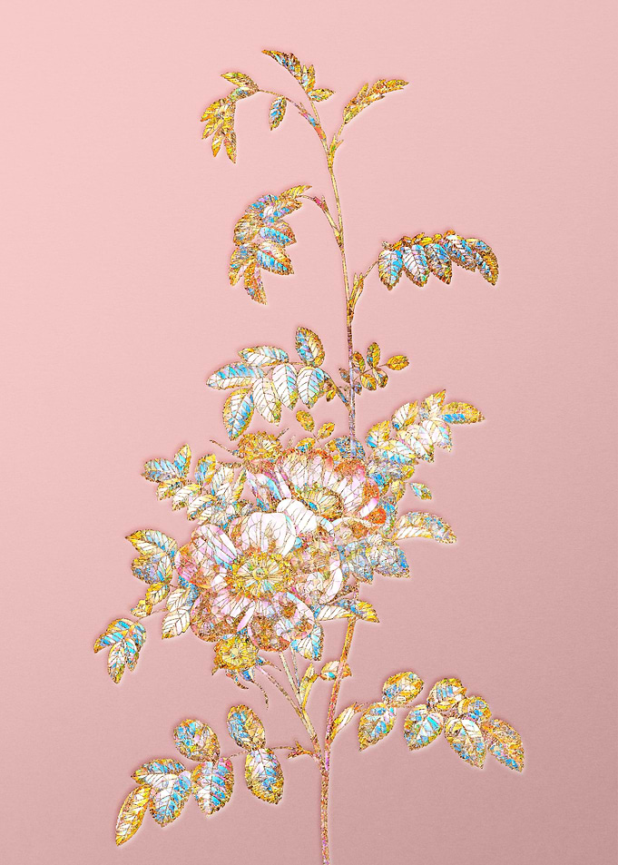 Pink Rainbow Mosaic Flower
