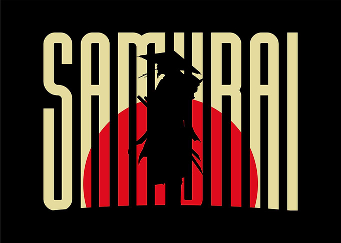 Samurai on blood moon