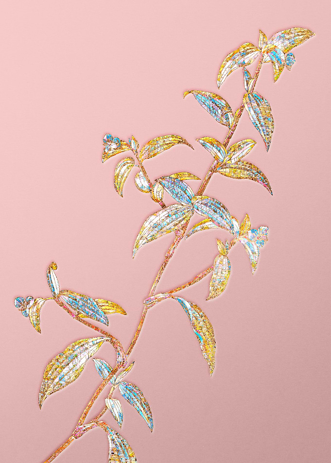 Gold Crystal Mosaic Flower